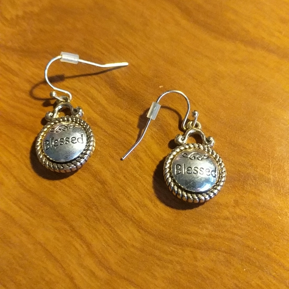 God Bless Earrings Nwot